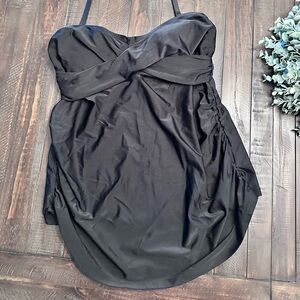 Elegant Black Maternity Swim Top